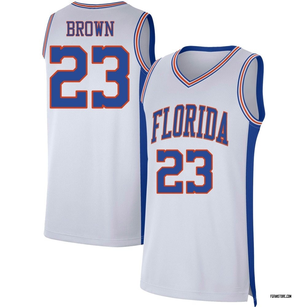 Men's AJ Brown Florida Gators Replica Basketball Jersey - White
