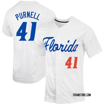 Men's Blake Purnell Florida Gators Replica Full-Button Baseball Jersey - White