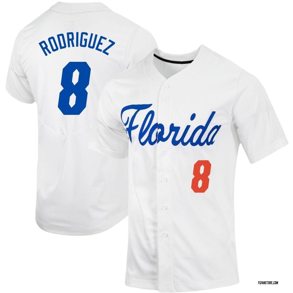 Men's Christian Rodriguez Florida Gators Replica Full-Button Baseball Jersey - White