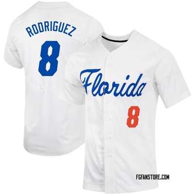 Men's Christian Rodriguez Florida Gators Replica Full-Button Baseball Jersey - White