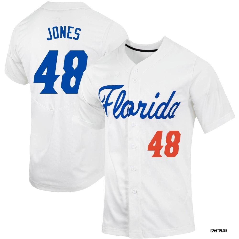 Men's Hunter Jones Florida Gators Replica Full-Button Baseball Jersey - White
