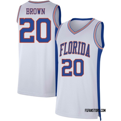 Men's Isaiah Brown Florida Gators Replica Basketball Jersey - White