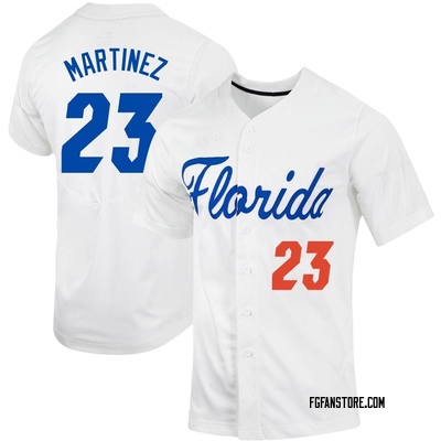 Men's John Martinez Florida Gators Replica Full-Button Baseball Jersey - White