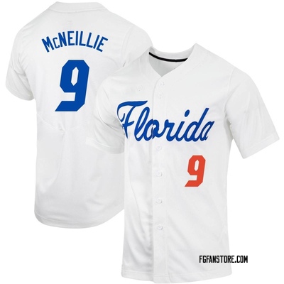 Men's Luke McNeillie Florida Gators Replica Full-Button Baseball Jersey - White