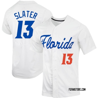 Men's Ryan Slater Florida Gators Replica Full-Button Baseball Jersey - White