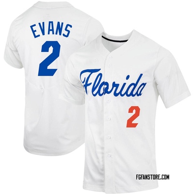 Men's Ty Evans Florida Gators Replica Full-Button Baseball Jersey - White