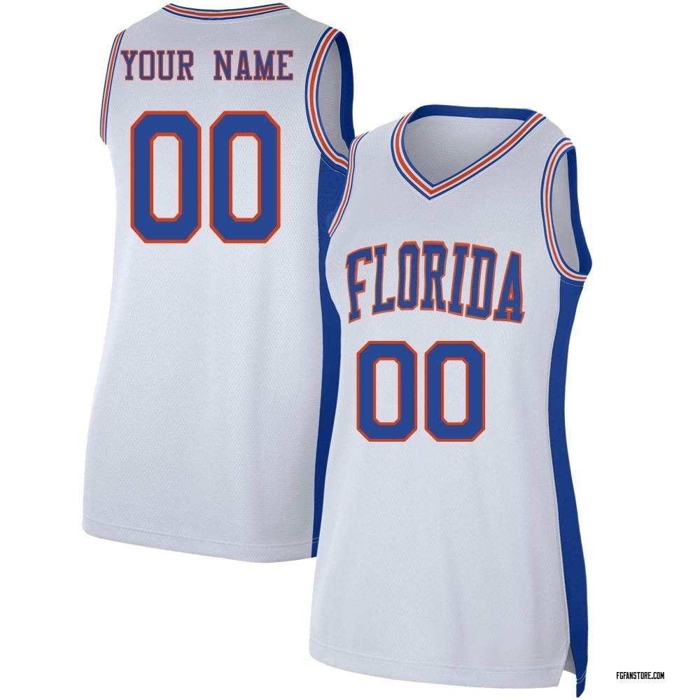 Women's Custom Florida Gators Replica Basketball Jersey - White