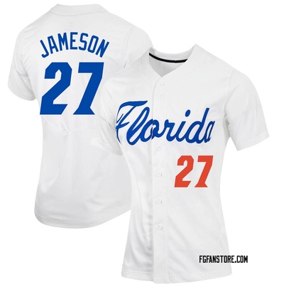 Women's Fisher Jameson Florida Gators Replica Full-Button Baseball Jersey - White