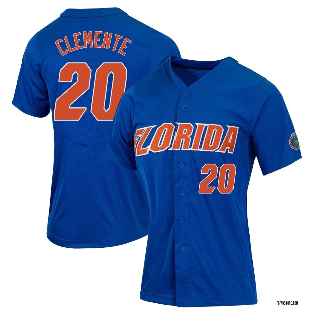 Women's Jake Clemente Florida Gators Replica Full-Button Baseball Jersey - Royal