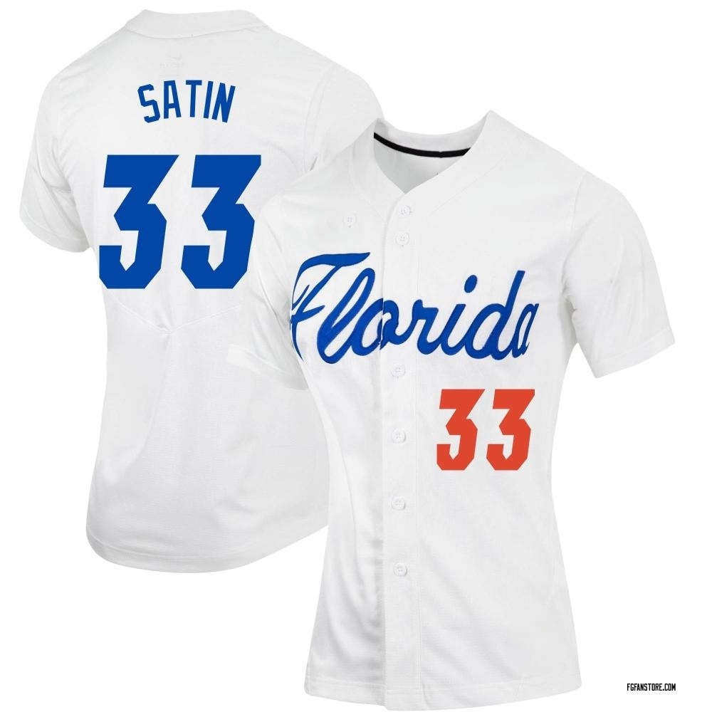 Women's Robert Satin Florida Gators Replica Full-Button Baseball Jersey - White