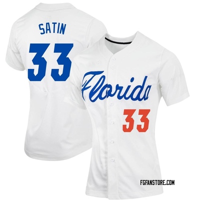 Women's Robert Satin Florida Gators Replica Full-Button Baseball Jersey - White