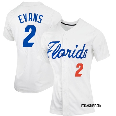 Women's Ty Evans Florida Gators Replica Full-Button Baseball Jersey - White