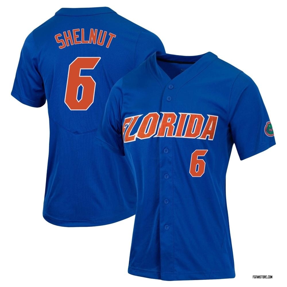 Women's Tyler Shelnut Florida Gators Replica Full-Button Baseball Jersey - Royal
