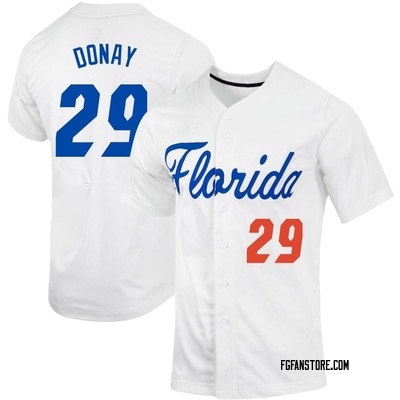 Youth Brody Donay Florida Gators Replica Full-Button Baseball Jersey - White