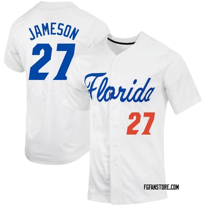 Youth Fisher Jameson Florida Gators Replica Full-Button Baseball Jersey - White