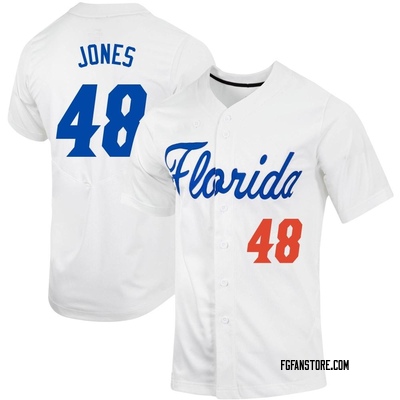 Youth Hunter Jones Florida Gators Replica Full-Button Baseball Jersey - White