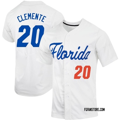 Youth Jake Clemente Florida Gators Replica Full-Button Baseball Jersey - White